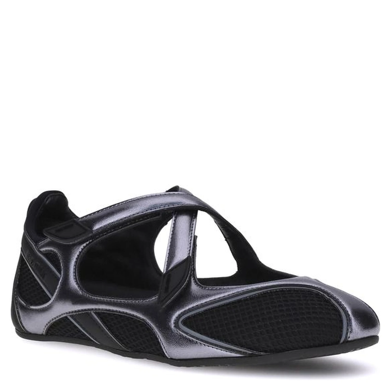 Black Polyethylene Ballet Flats