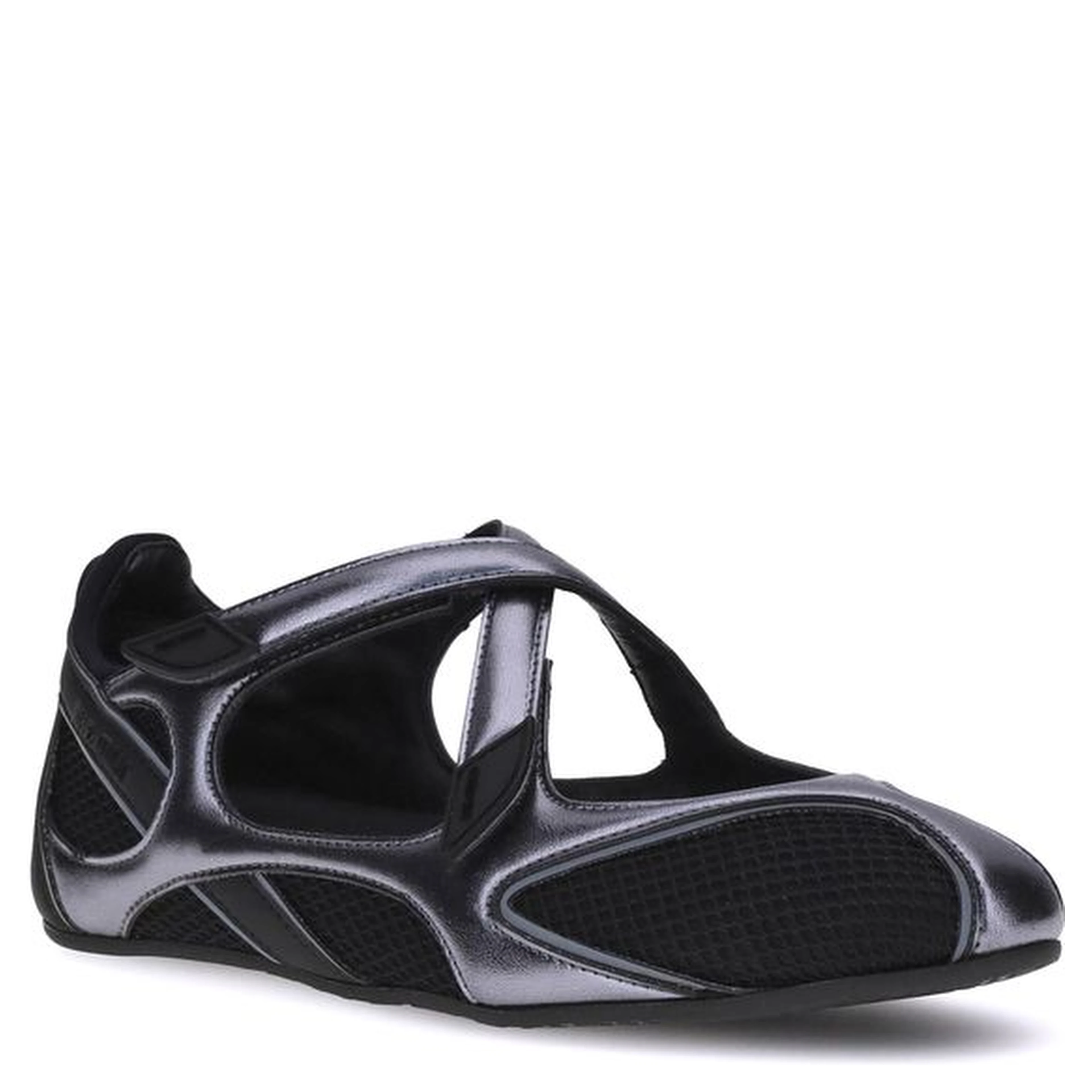 Black Polyethylene Ballet Flats