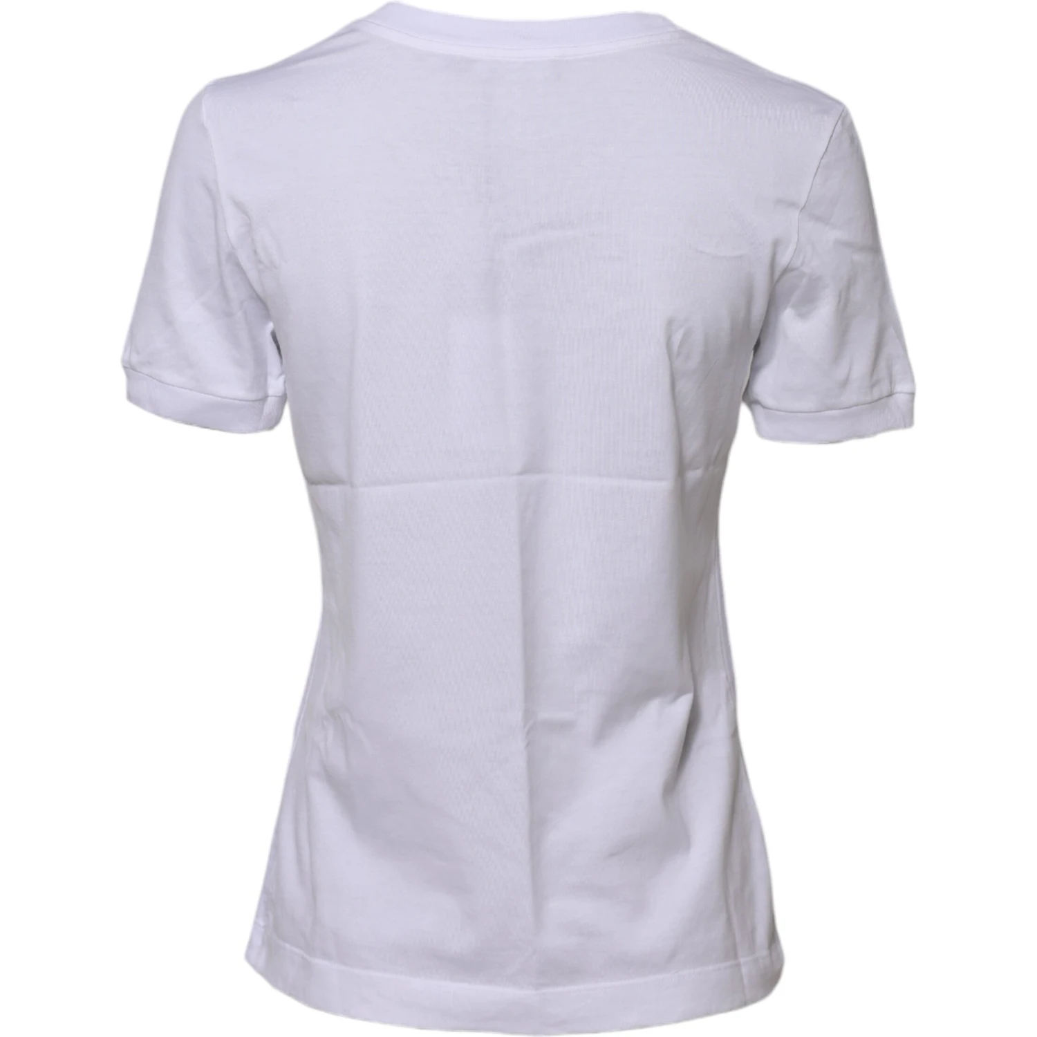 White Cotton Round Neck Short Sleeves T-shirt