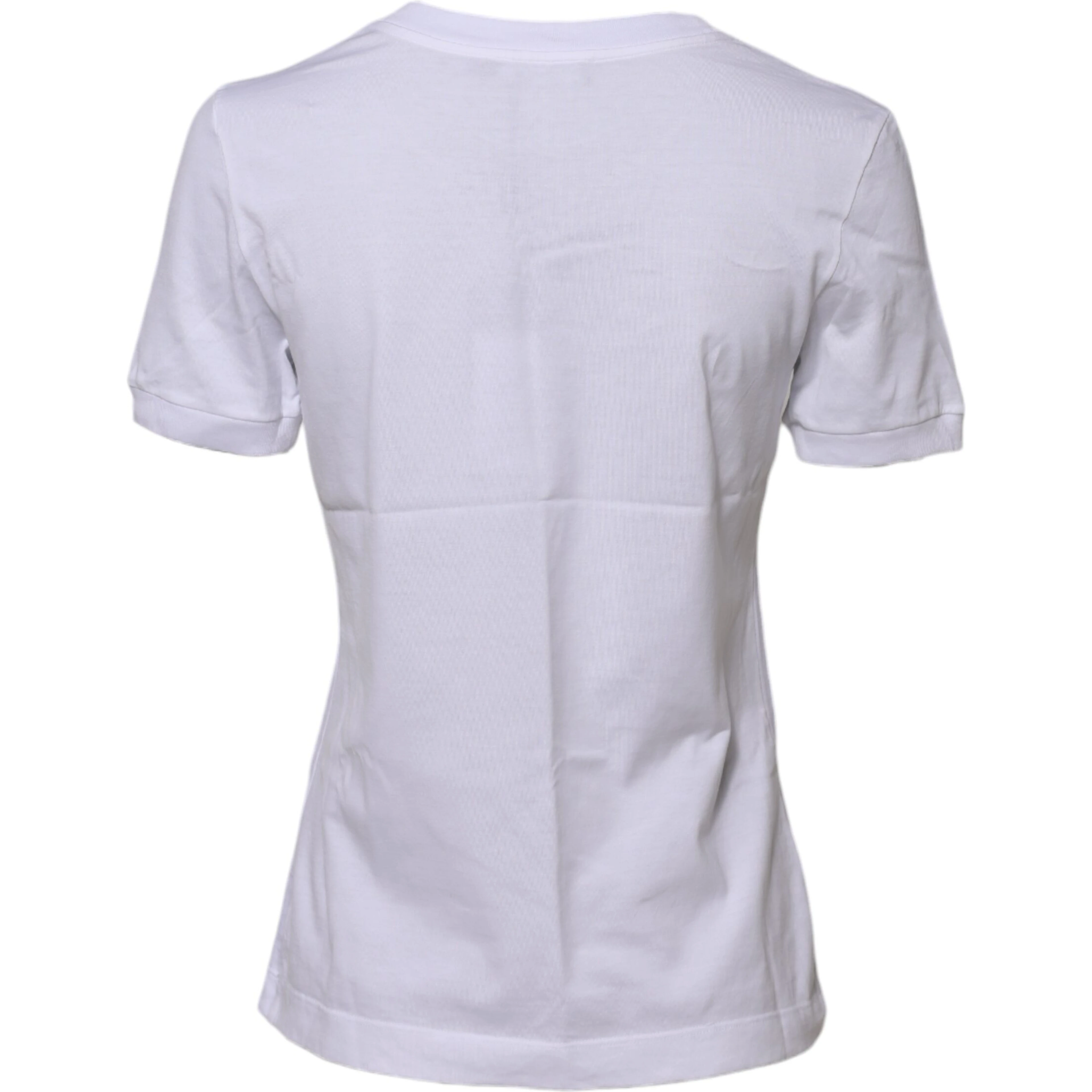 White Cotton Round Neck Short Sleeves T-shirt
