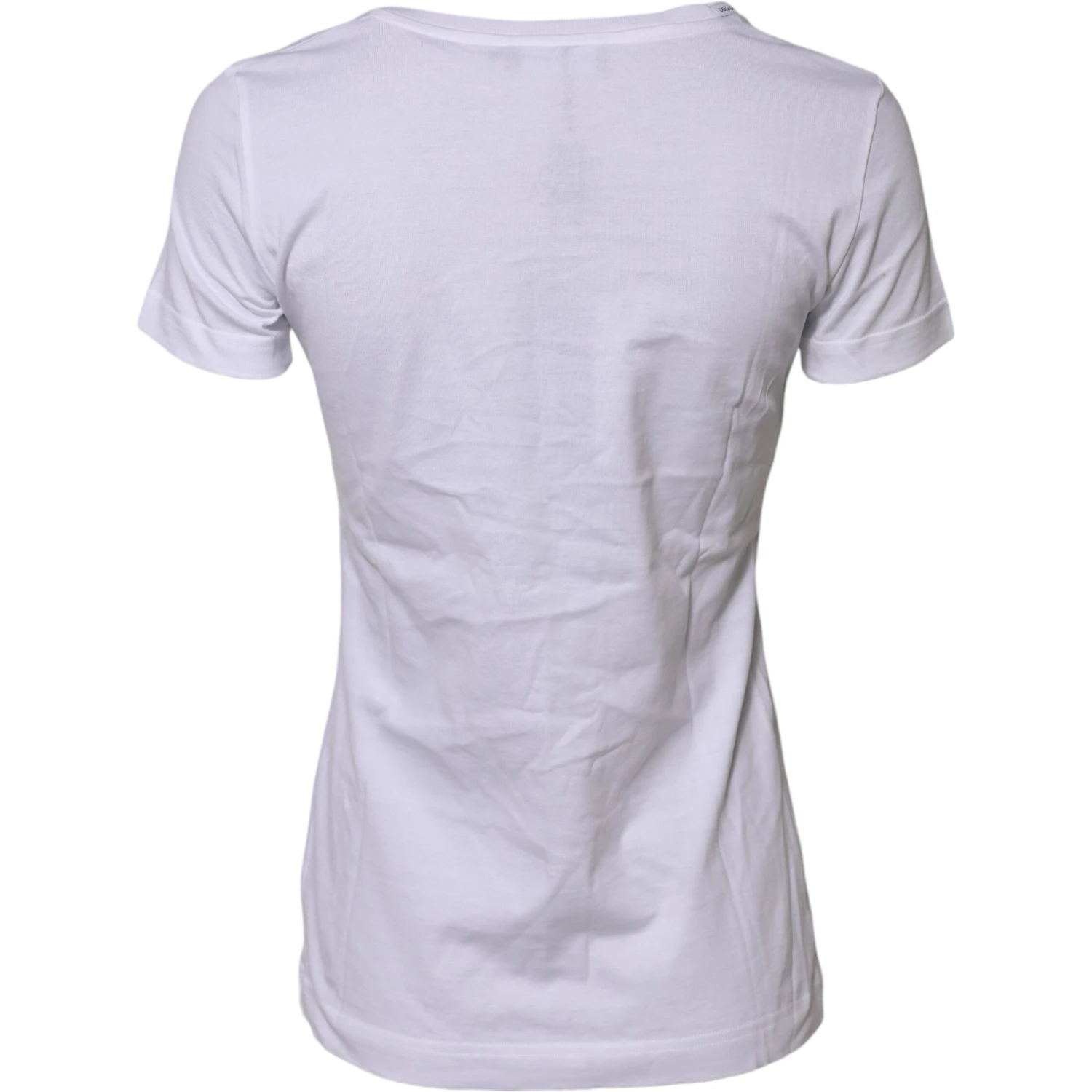 White Cotton Short Sleeves Round Neck T-shirt
