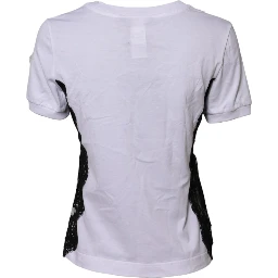 White Floral Lace DG Detailing Top T-shirt