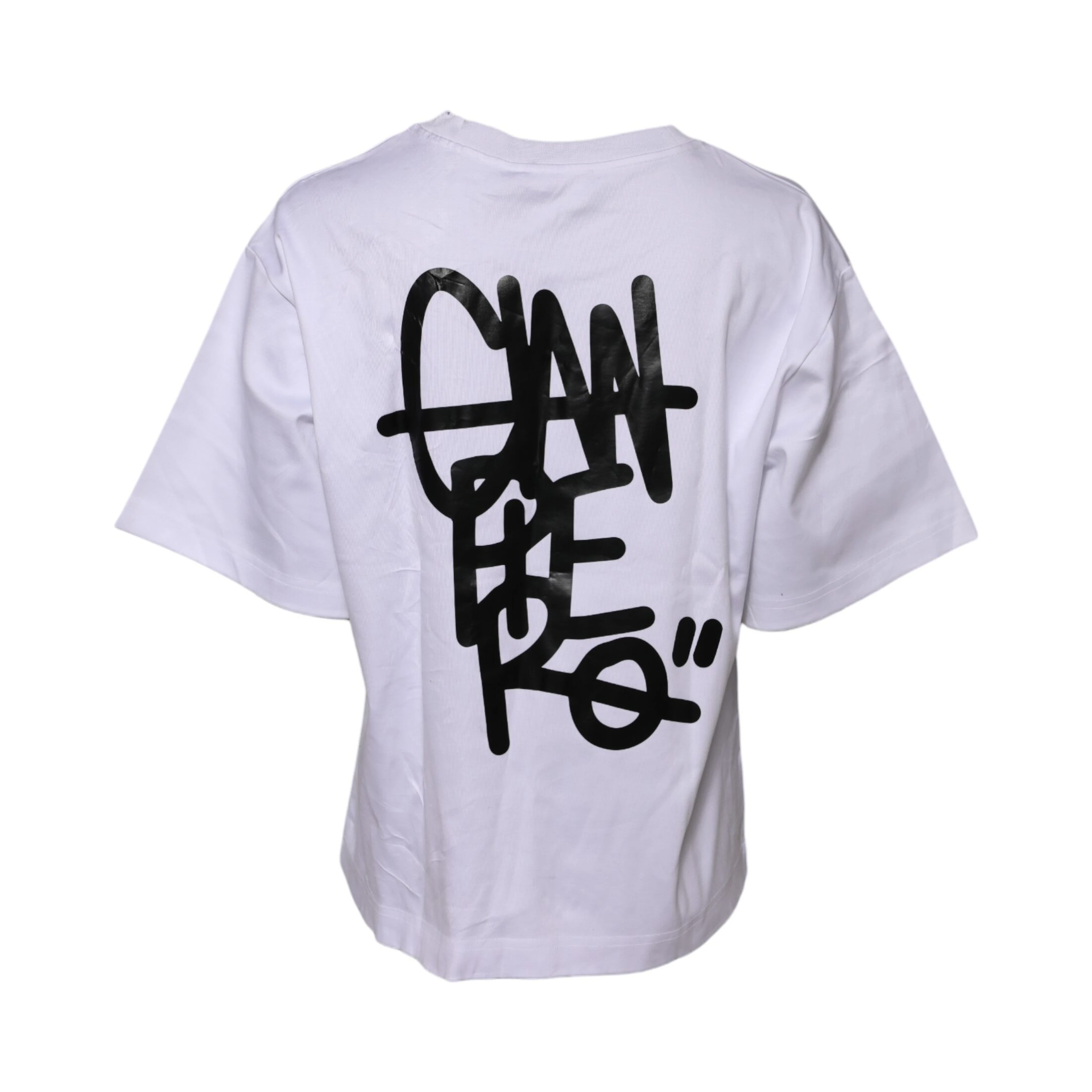 White Cotton Graphic Print Crew Neck T-shirt