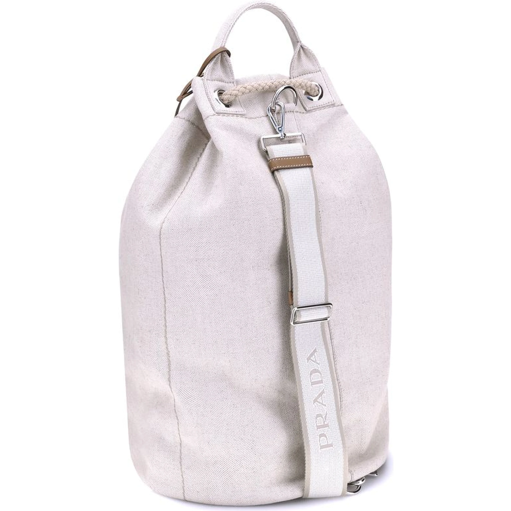 White Cotton Backet Bag