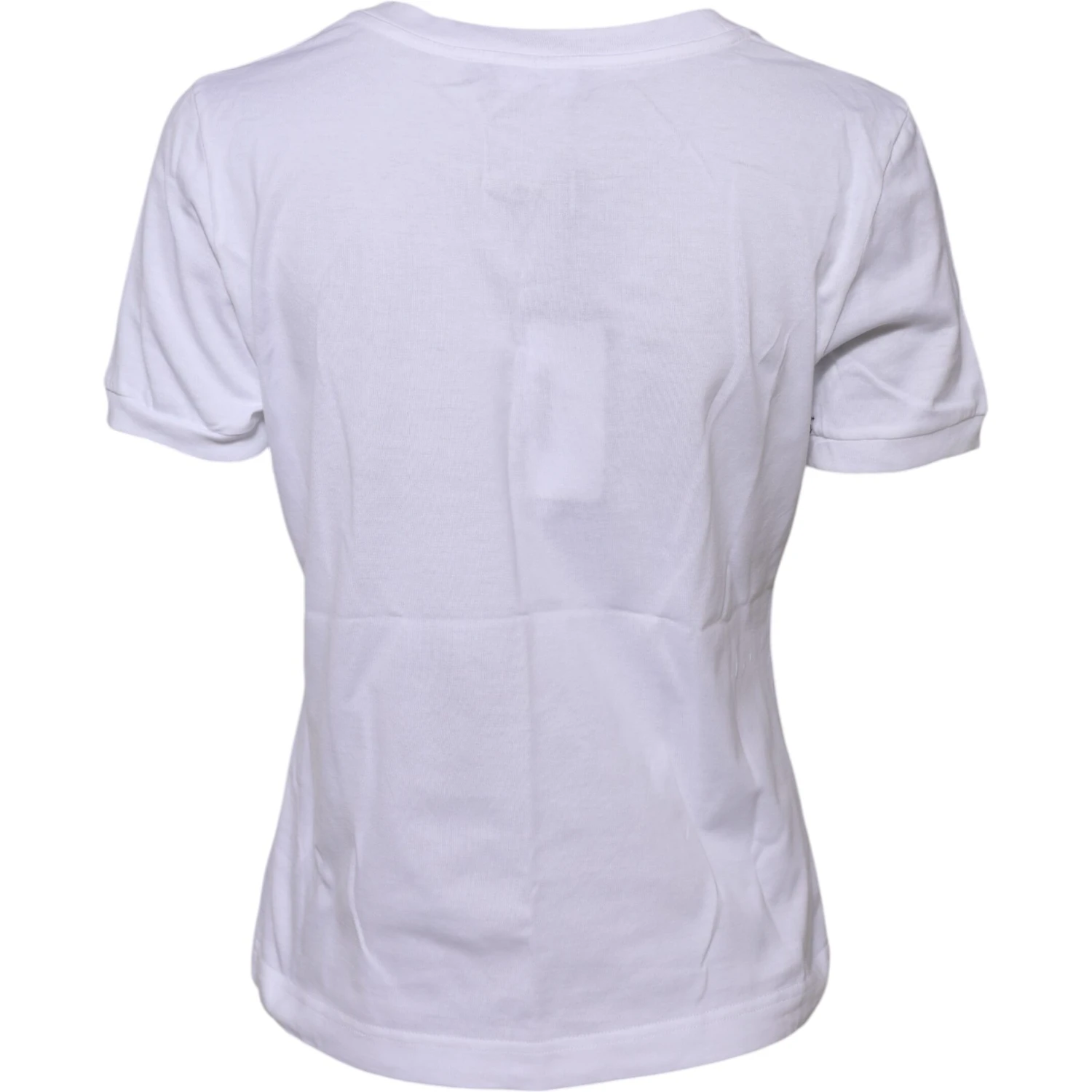 White Cotton Round Neck Short Sleeves T-shirt