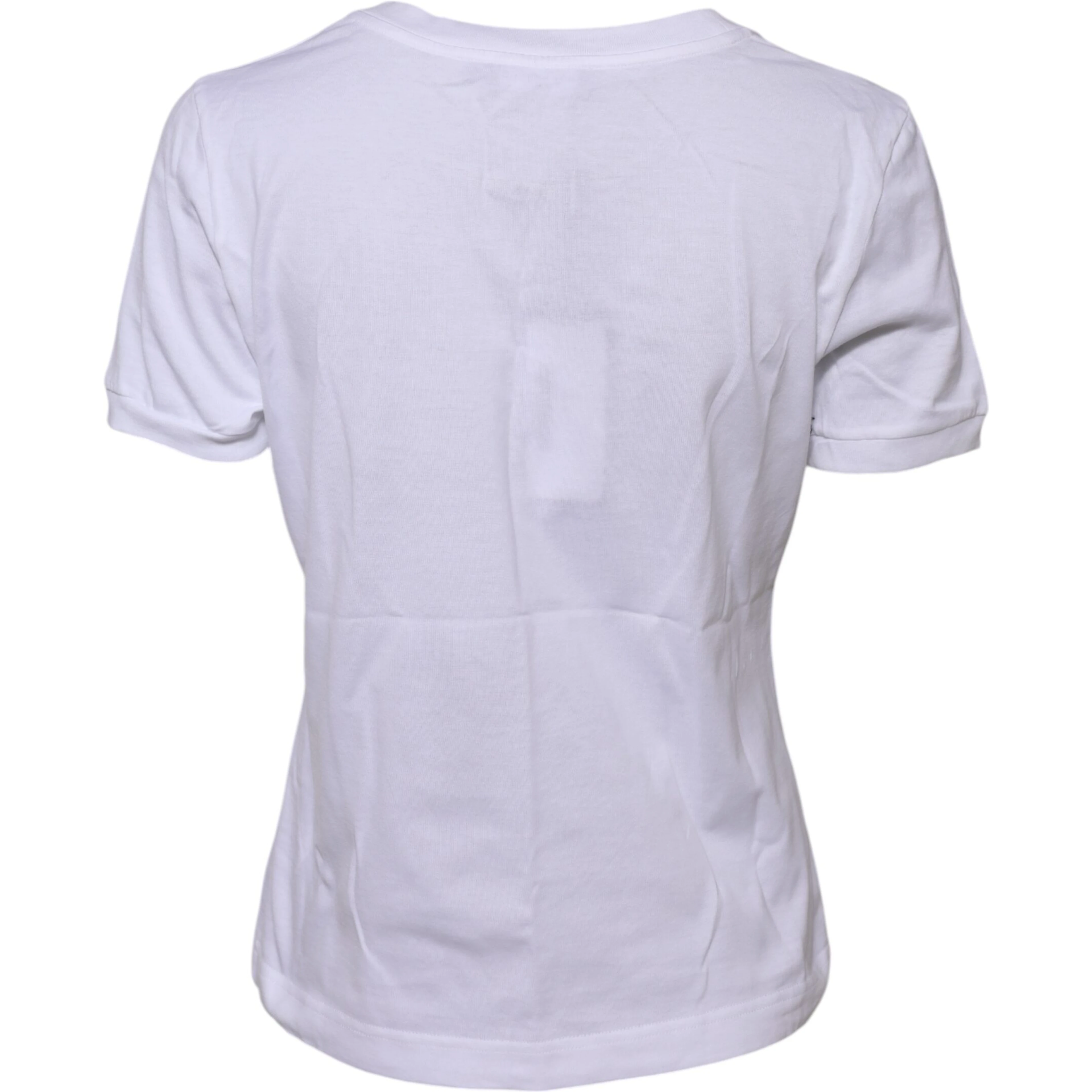 White Cotton Round Neck Short Sleeves T-shirt