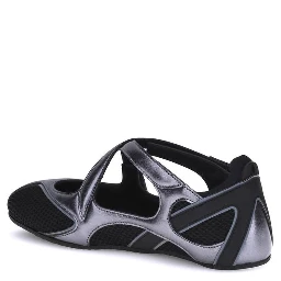 Black Polyethylene Ballet Flats
