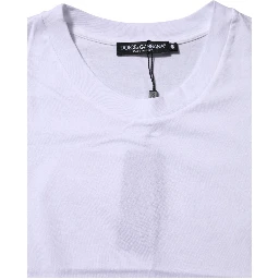 White Cotton Round Neck Short Sleeves T-shirt