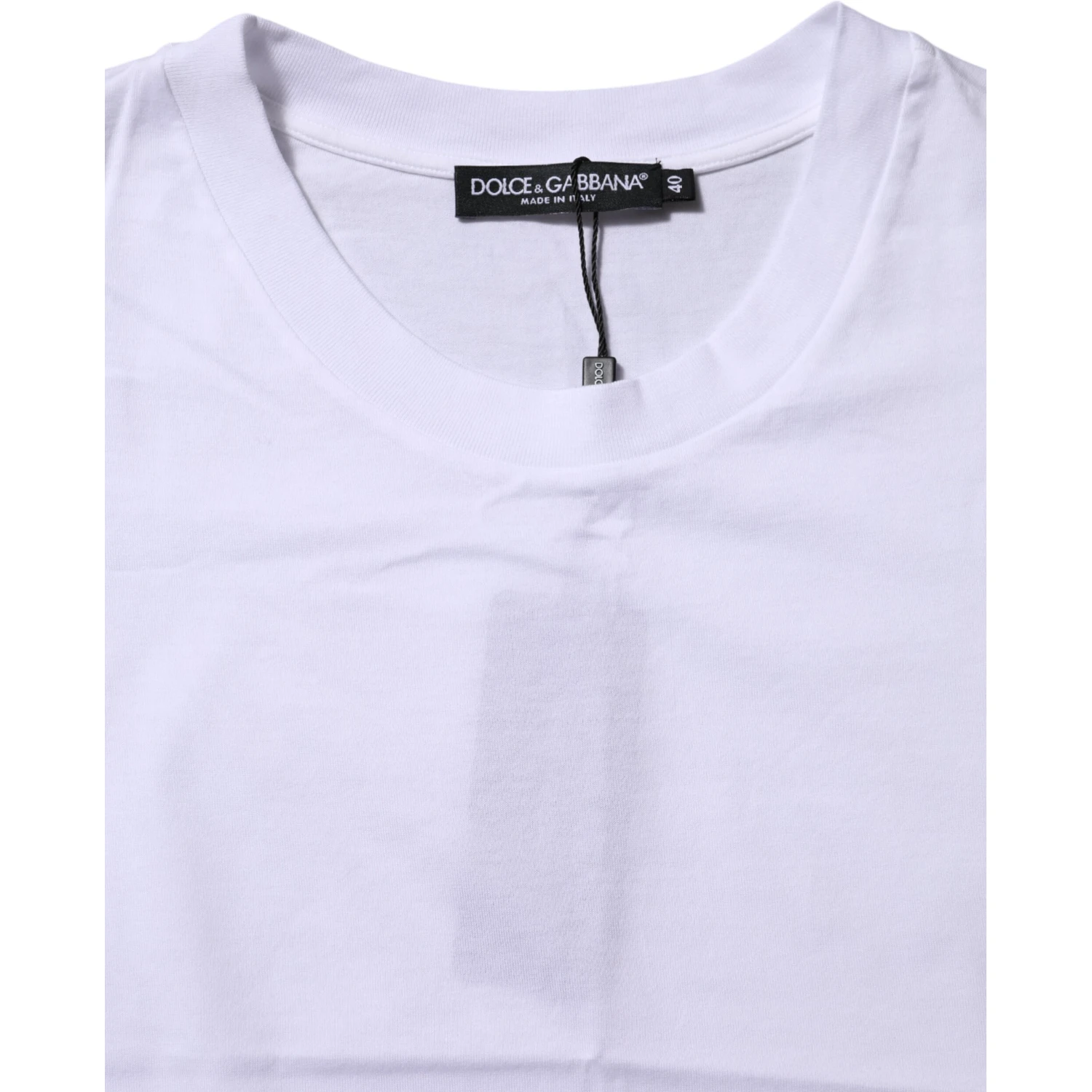 White Cotton Round Neck Short Sleeves T-shirt