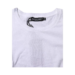 White Cotton Short Sleeves Round Neck T-shirt
