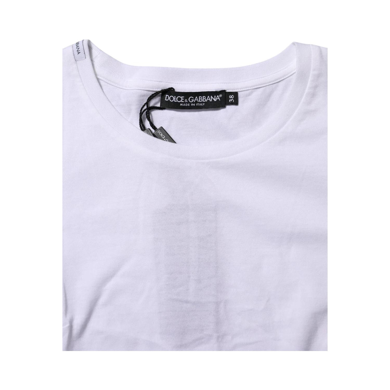 White Cotton Short Sleeves Round Neck T-shirt