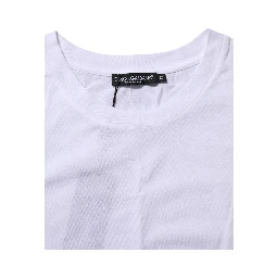 White Cotton Round Neck Short Sleeves T-shirt