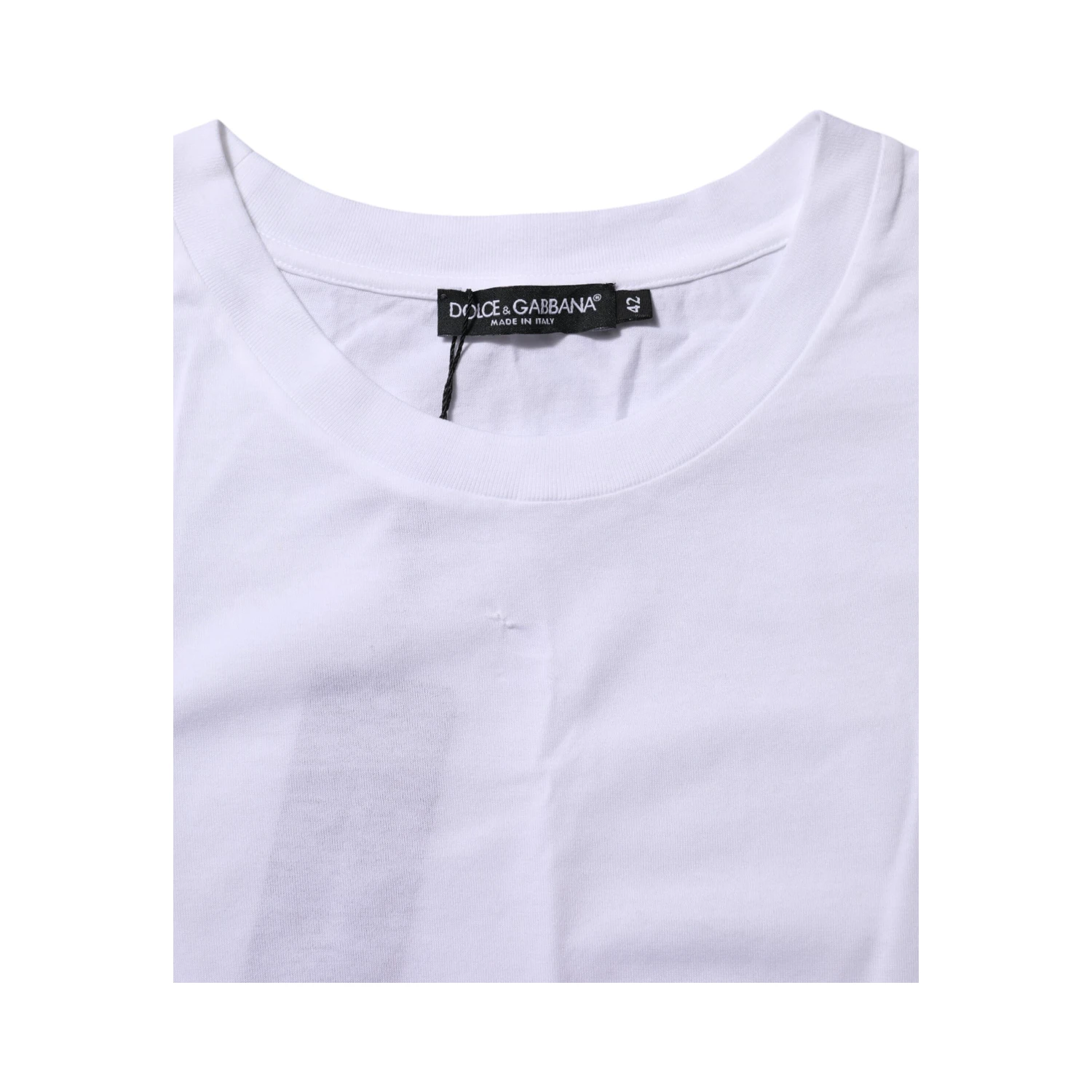 White Cotton Round Neck Short Sleeves T-shirt