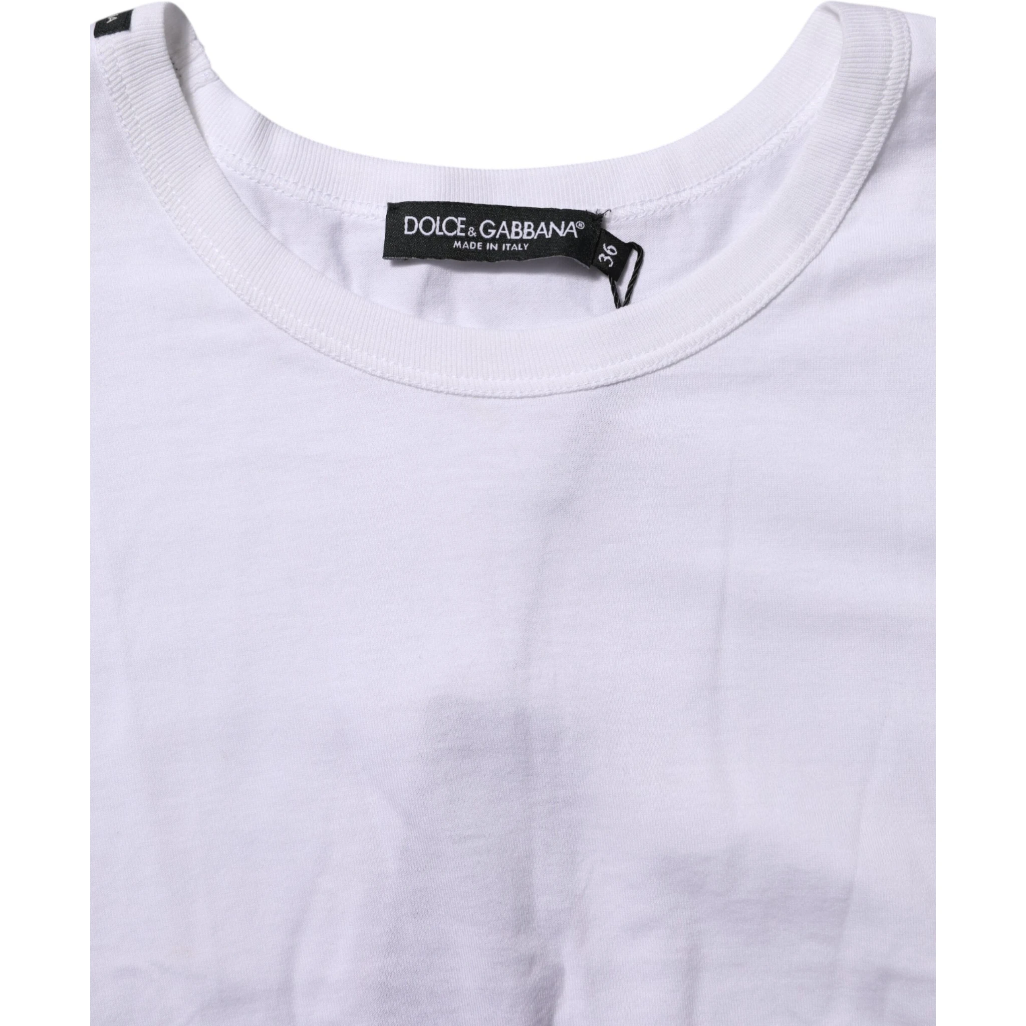White Cotton Short Sleeves Cropped T-shirt