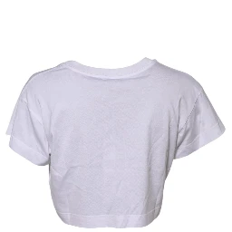 White Floral Lace DG Detailing Cropped T-shirt