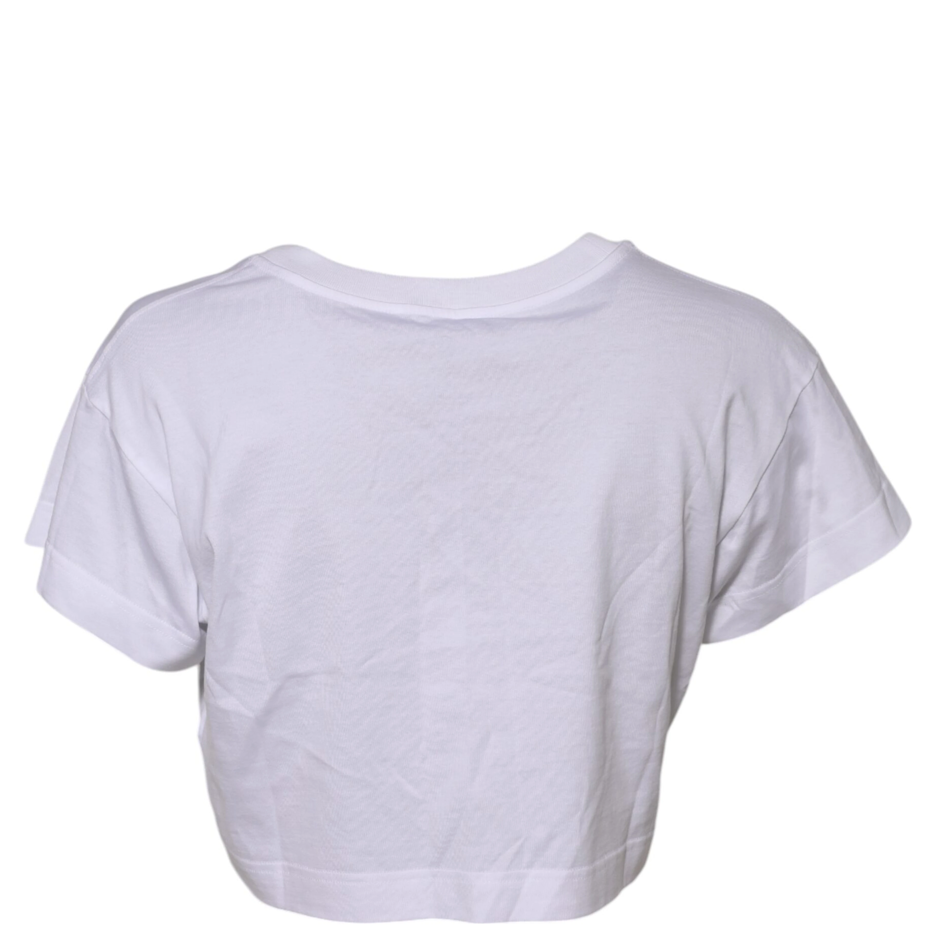 White Floral Lace DG Detailing Cropped T-shirt