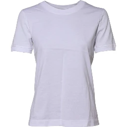 White Cotton Round Neck Short Sleeves T-shirt