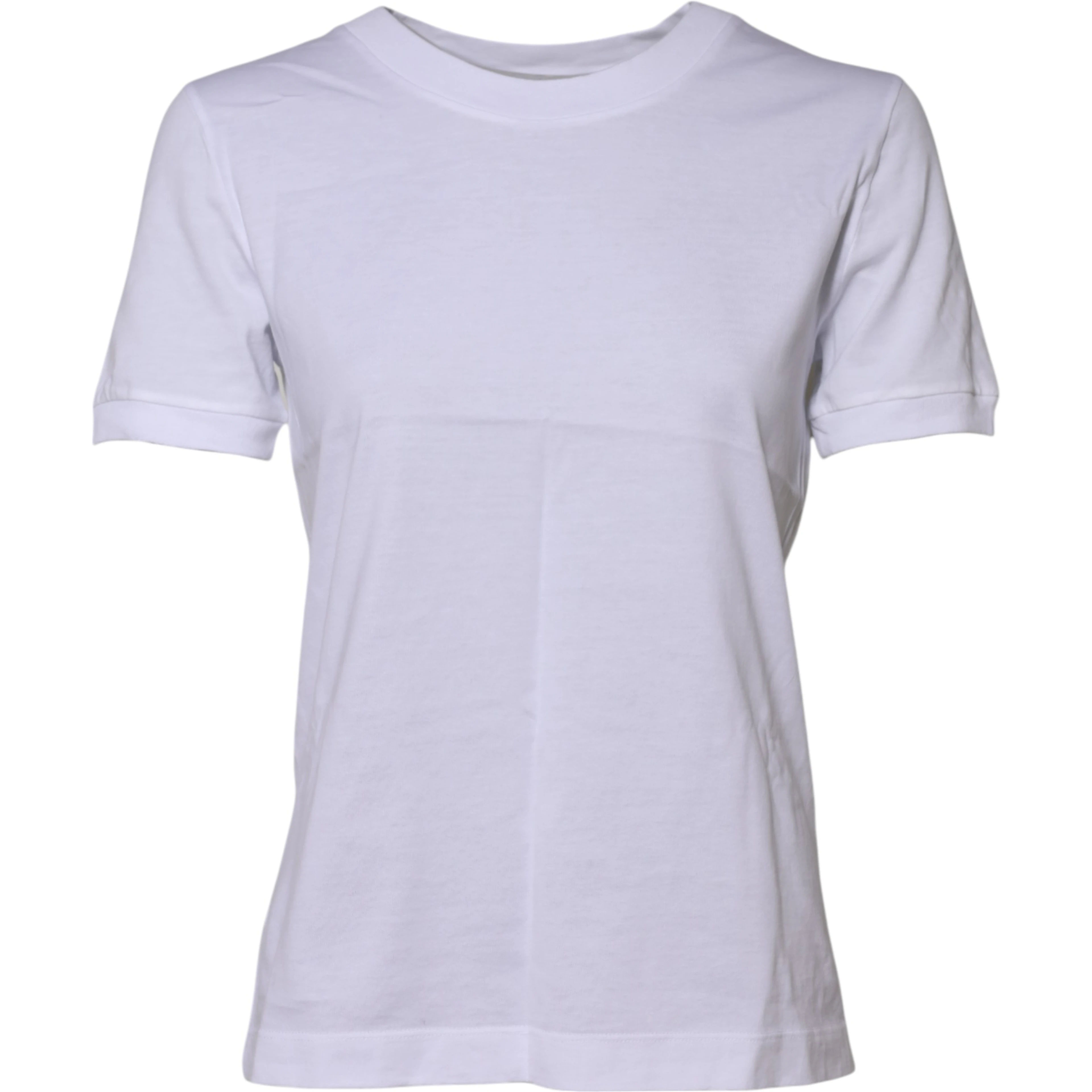 White Cotton Round Neck Short Sleeves T-shirt