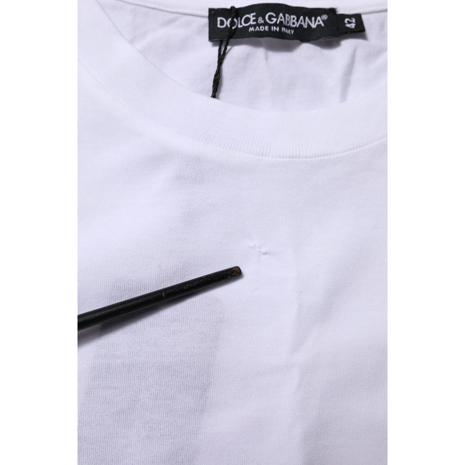 White Cotton Round Neck Short Sleeves T-shirt