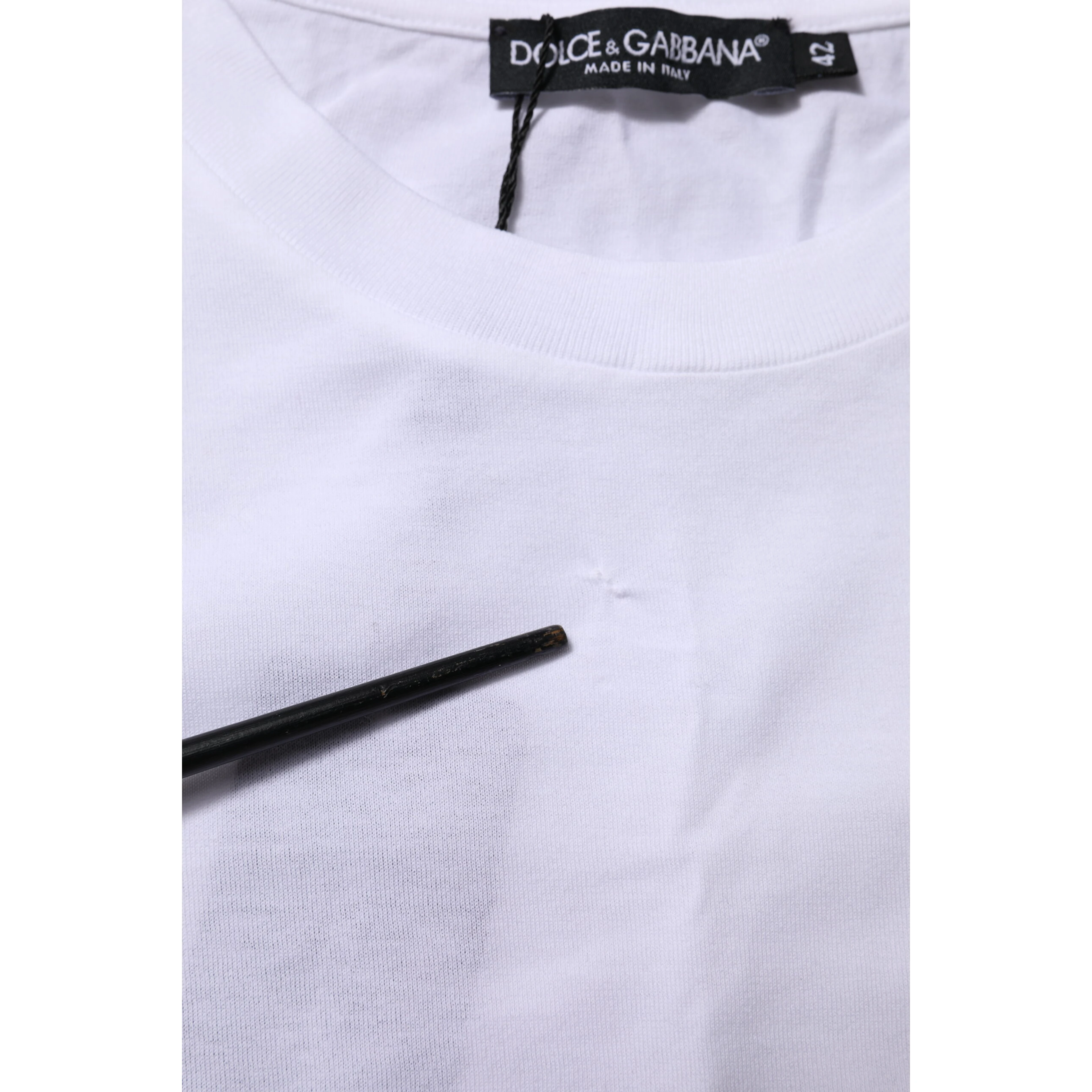 White Cotton Round Neck Short Sleeves T-shirt