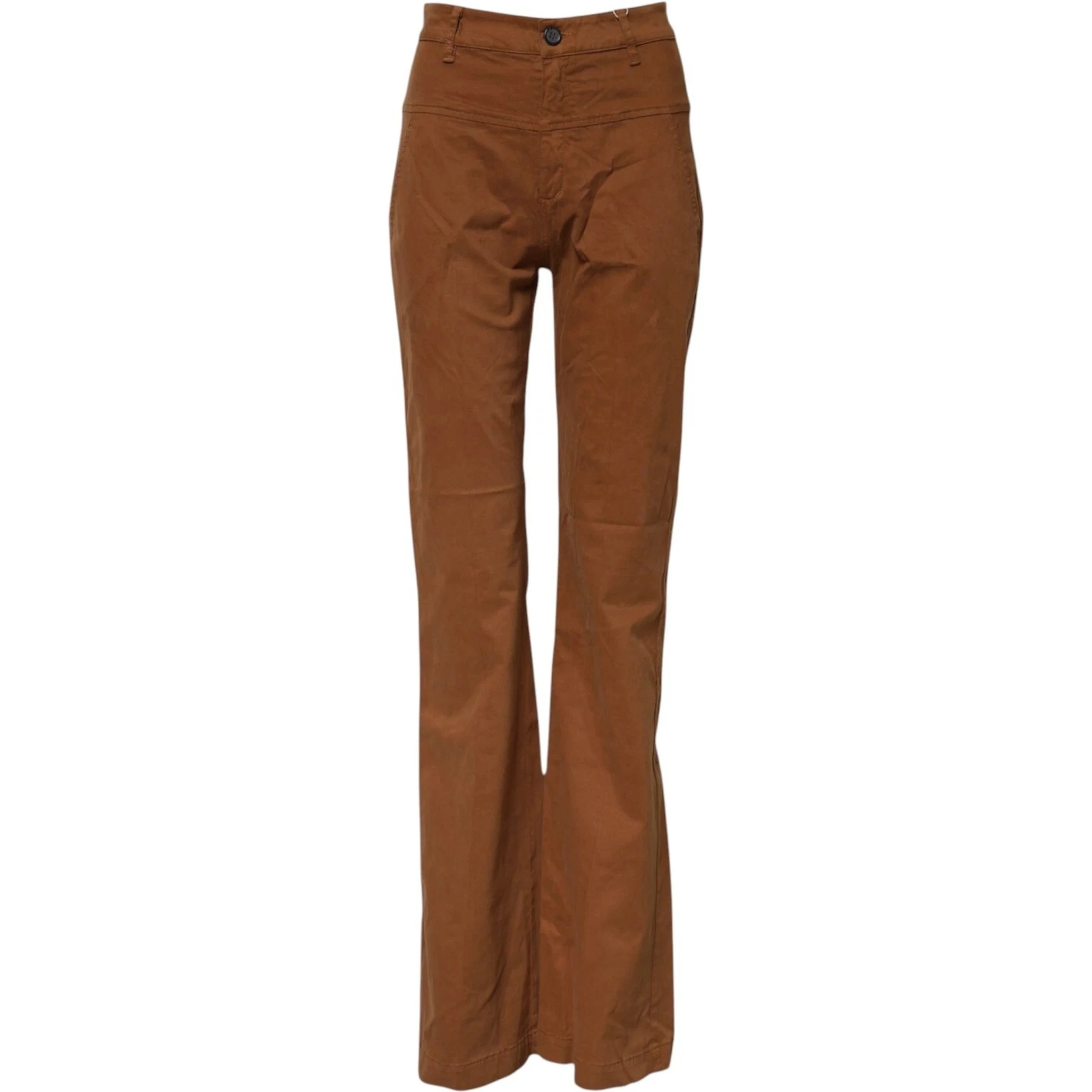 Brown High Waisted Flared Cut Pants