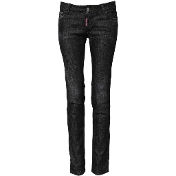 Black Cotton Low Waist Skinny Denim Jeans