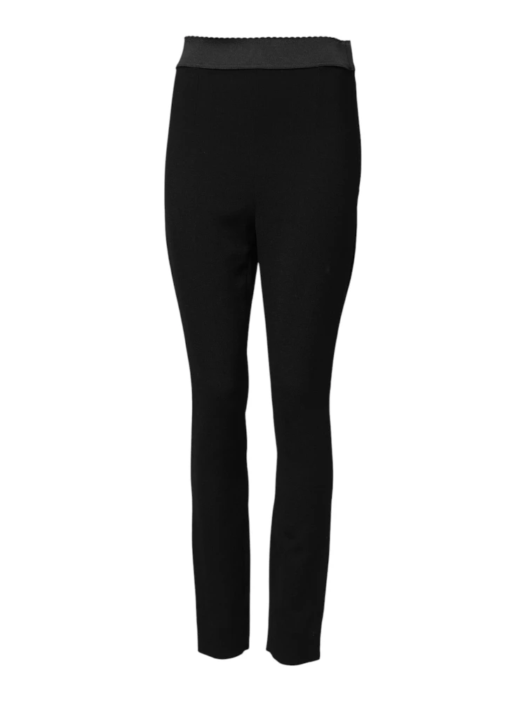 Black Wool Leggings Stretch Pants