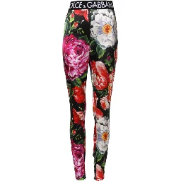 Multicolor Floral Legging Stretch Waist Pants