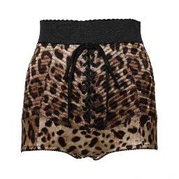 Brown Leopard High Waist Hot Pants Shorts