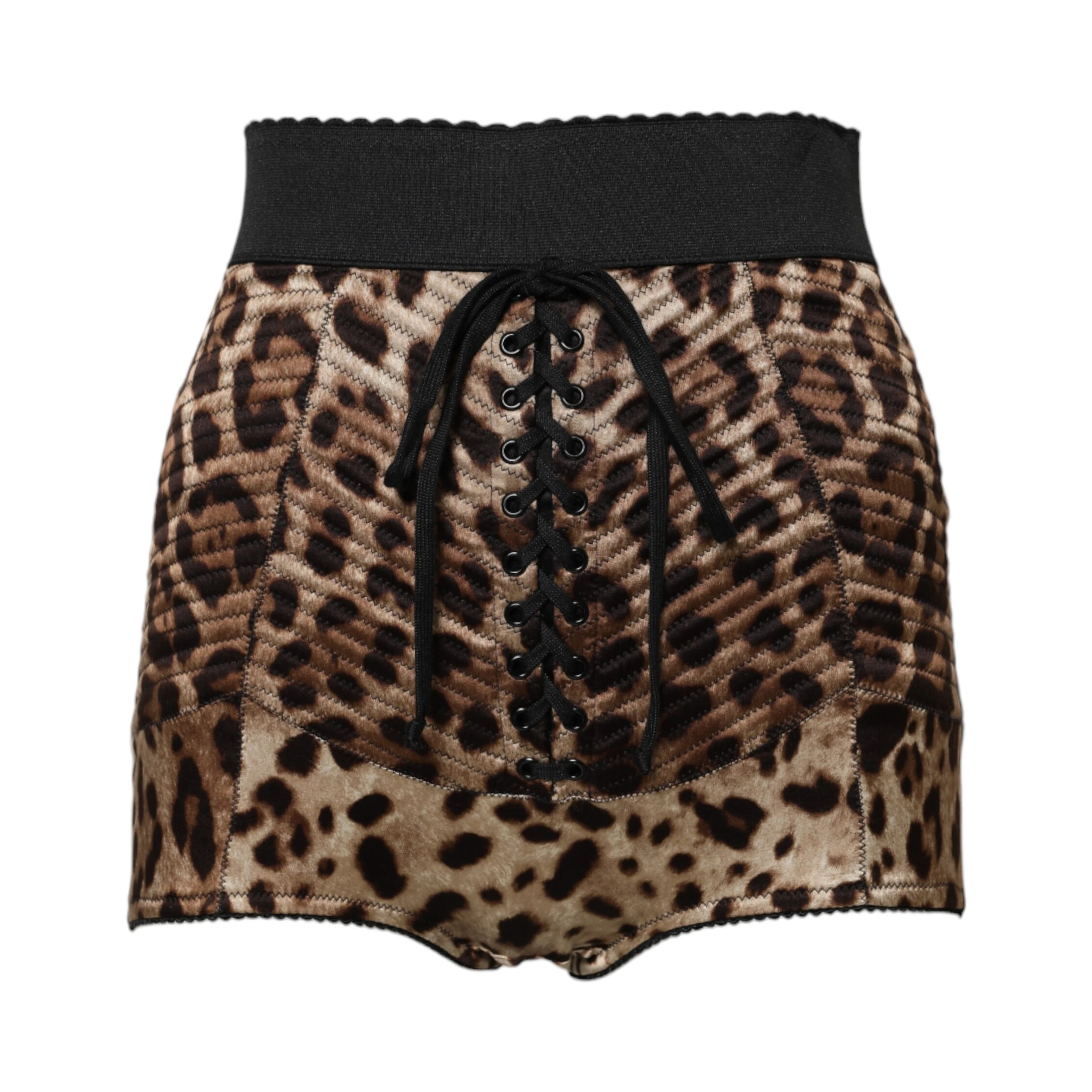 Brown Leopard High Waist Hot Pants Shorts