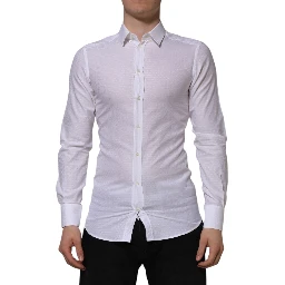 White Cotton GOLD Long Sleeves Formal Shirt
