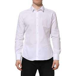 White Cotton Long Sleeves GOLD Formal Shirt