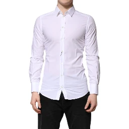White Cotton GOLD Long Sleeves Formal Shirt