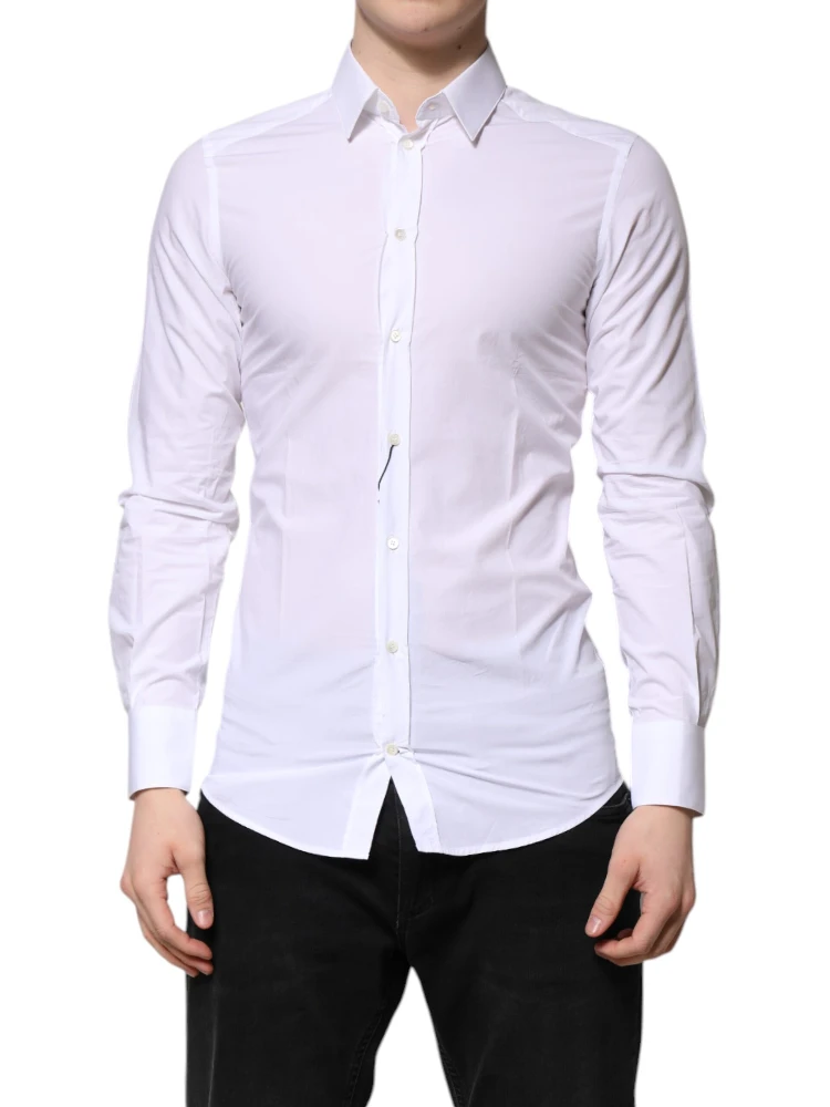White Cotton GOLD Long Sleeves Formal Shirt