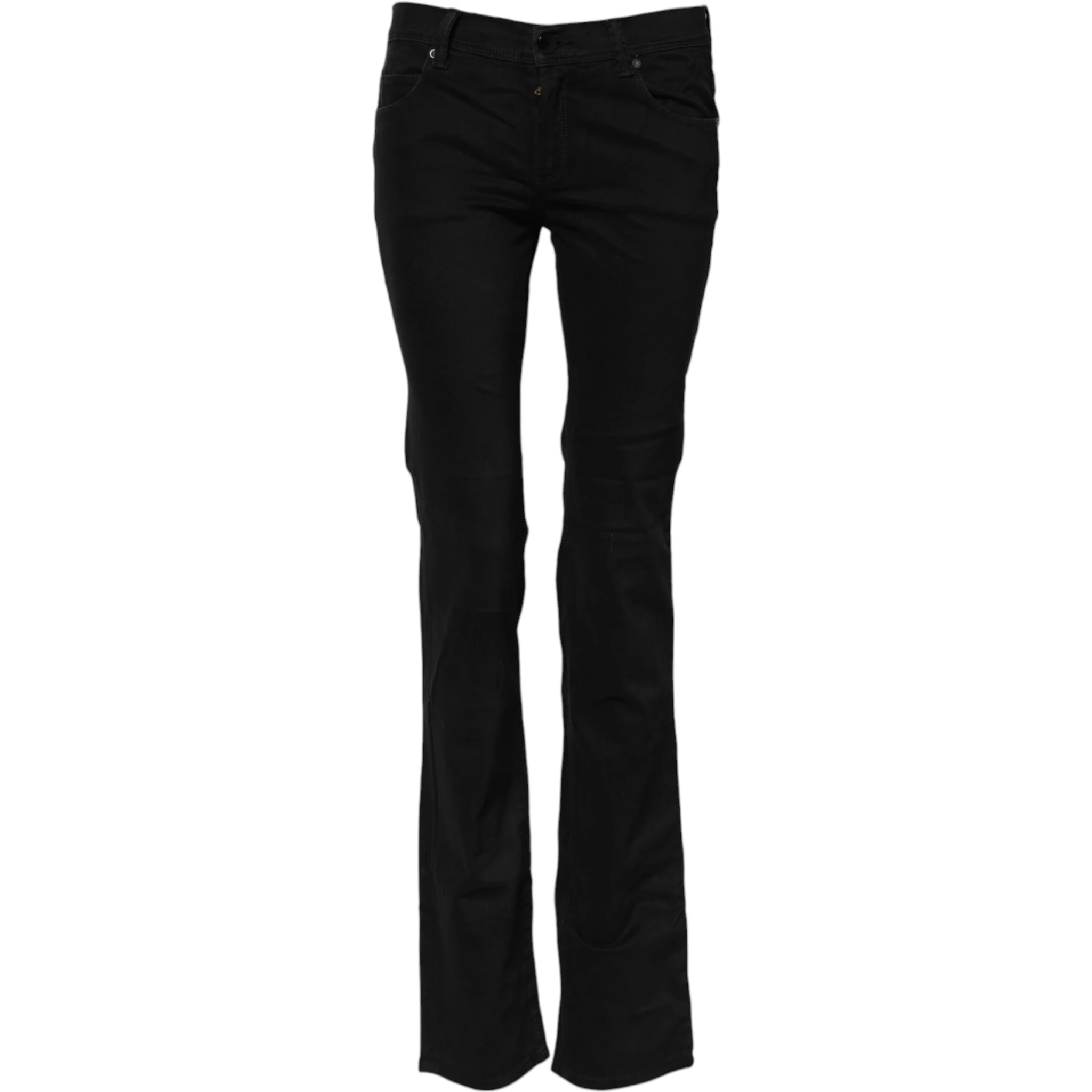 Black Cotton Stretch Flared Bootcut Denim Jeans