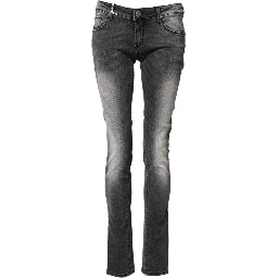 Dark Gray Cotton Slim Fit Denim Low Waist Denim Jeans