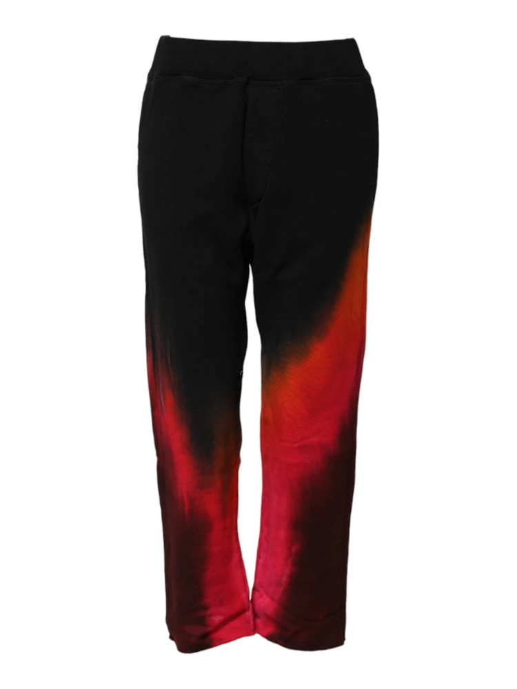 Black Red Cotton Straight Fit Jogger Pants alternative