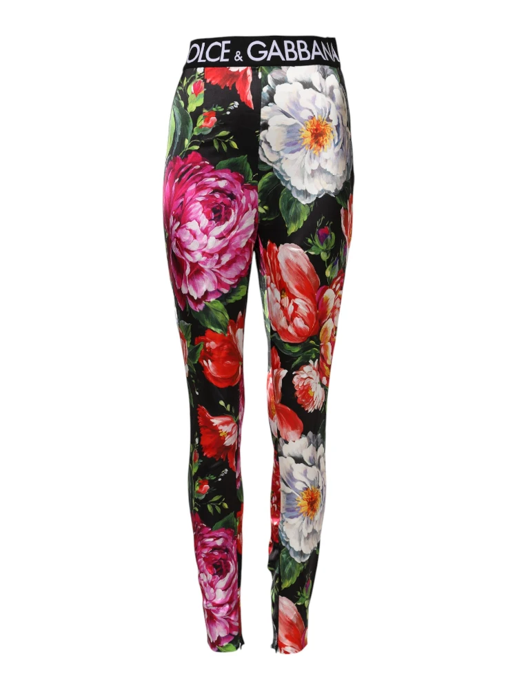 Multicolor Floral Legging Stretch Waist Pants alternative