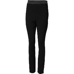 Black Wool Leggings Stretch Pants