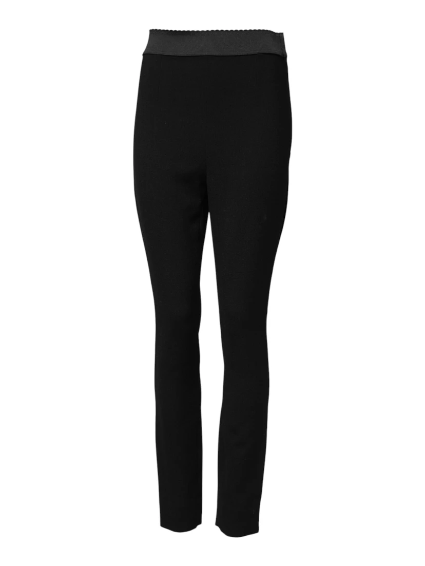 Black Wool Leggings Stretch Pants