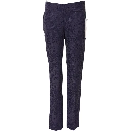Purple Jacquard High Waisted Pants