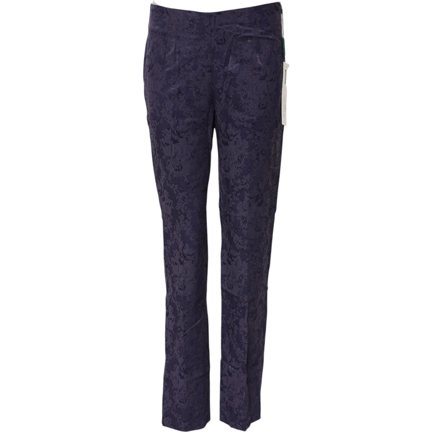 Purple Jacquard High Waisted Pants