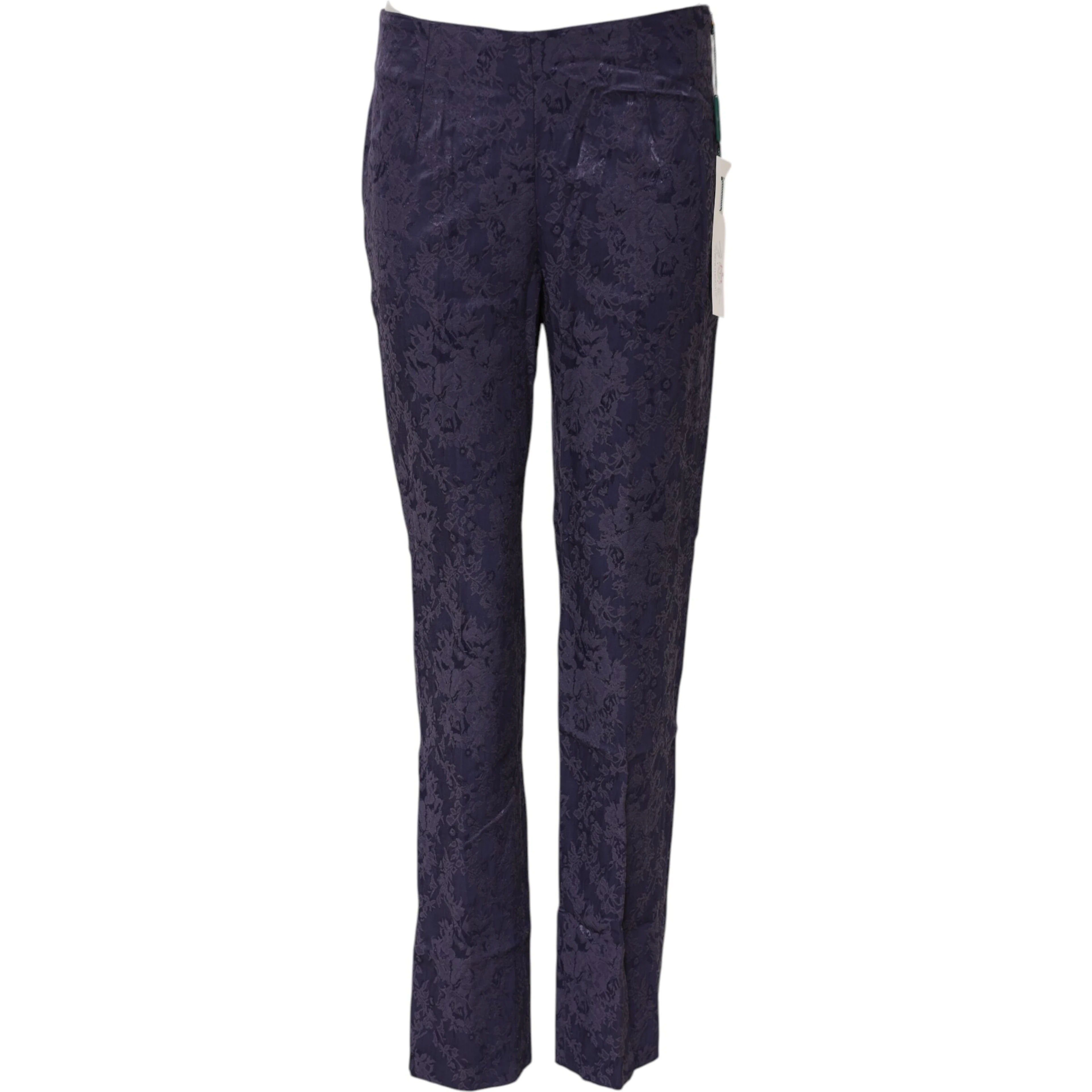 Purple Jacquard High Waisted Pants