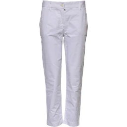 White Cotton Stretch Mid Waist Jeans