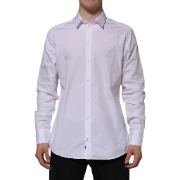 White Cotton GOLD Long Sleeves Formal Shirt