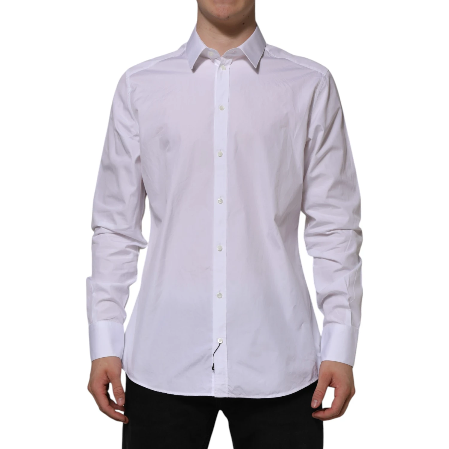 White Cotton GOLD Long Sleeves Formal Shirt