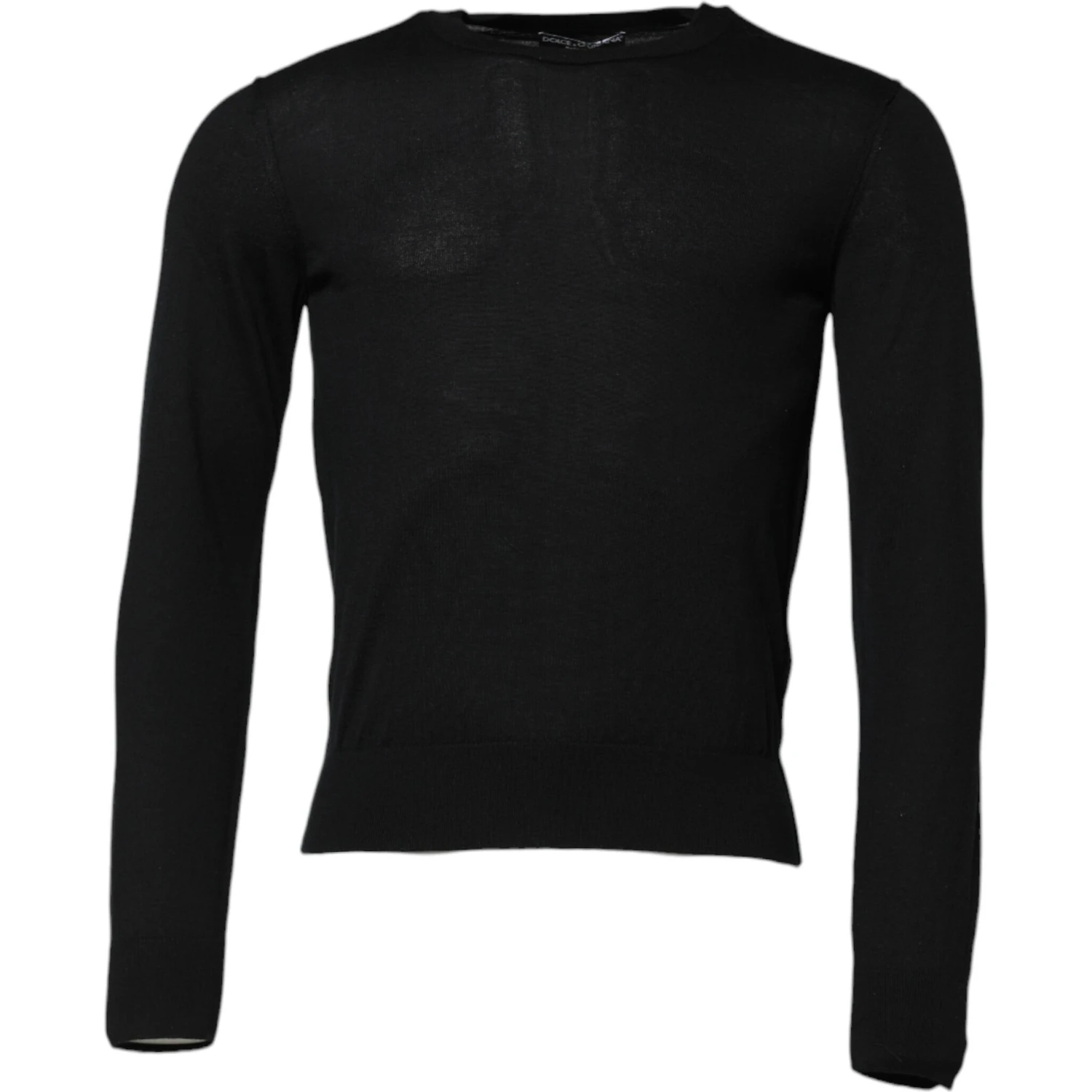Black Cashmere Crew Neck Long Sleeves T-shirt
