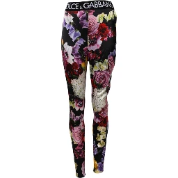 Multicolor Floral Legging Stretch Waist Pants