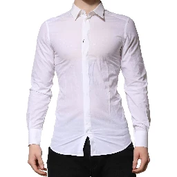 White Cotton GOLD Dress Formal Shirt