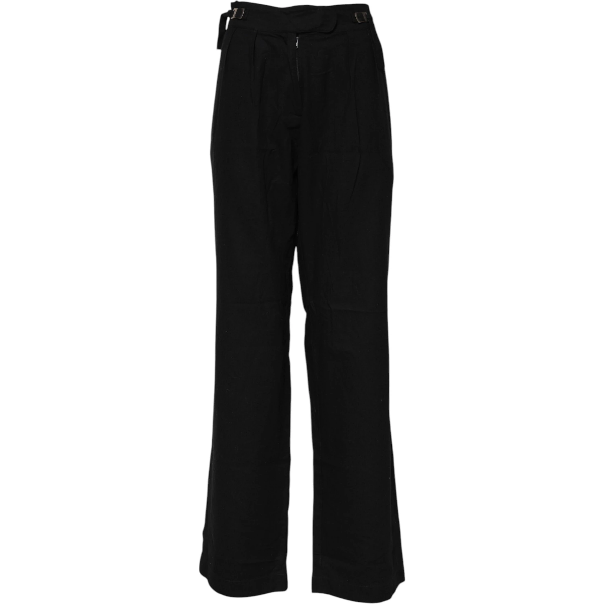 Black Straight Fit High Waist Pants
